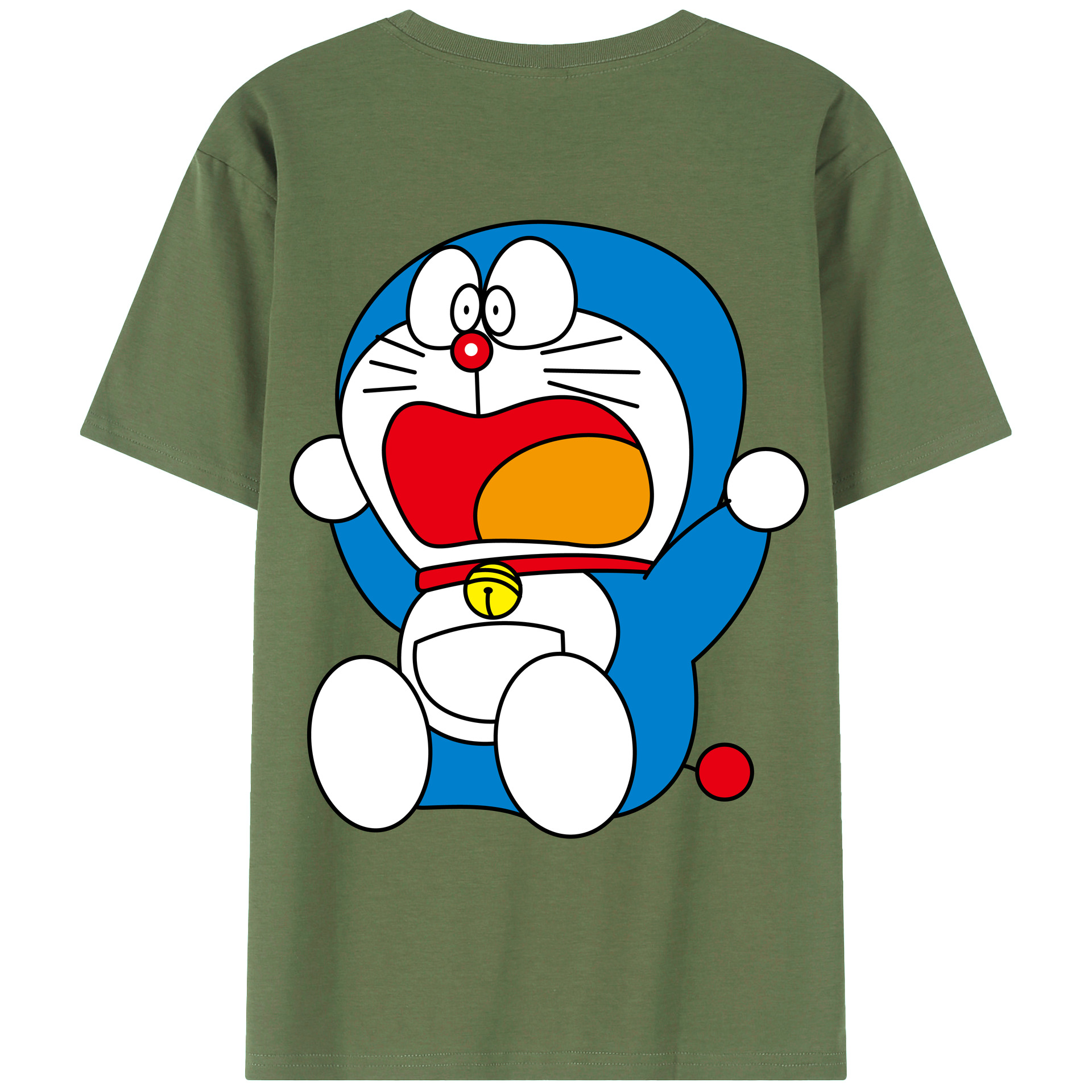 （画像用） ドラえもん Doraemon 綿100％ メンズ半袖Tシャツ（バックプリント） 通気性